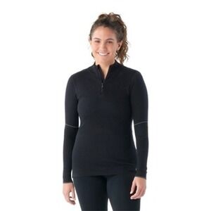 NEW Smartwool | Women's Intraknit Merino 250 Thermal 1/4 Zip Black SW016143 Sz M